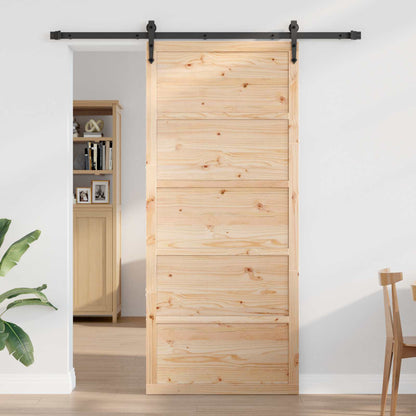 Barn Door Natural 100 x 2.5 x 208 cm Solid Pine Wood