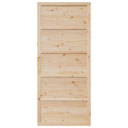 Barn Door Natural 100 x 2.5 x 208 cm Solid Pine Wood