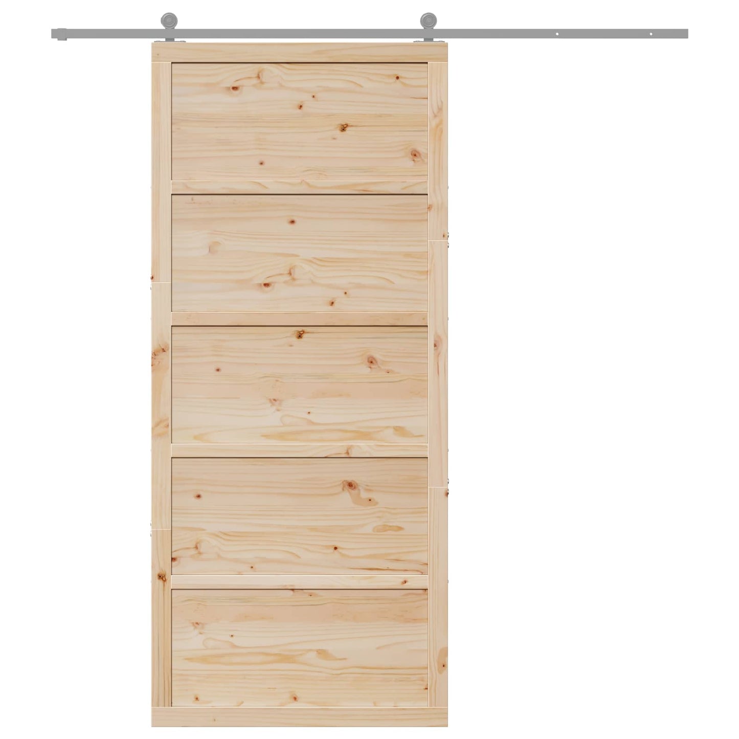 Barn Door Natural 100 x 2.5 x 208 cm Solid Pine Wood