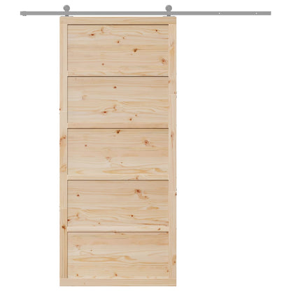 Barn Door Natural 100 x 2.5 x 208 cm Solid Pine Wood