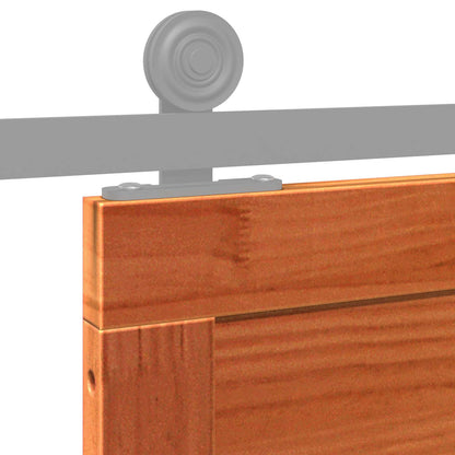 Barn Door Wax Brown 90 x 2.5 x 208 cm Solid Pine Wood