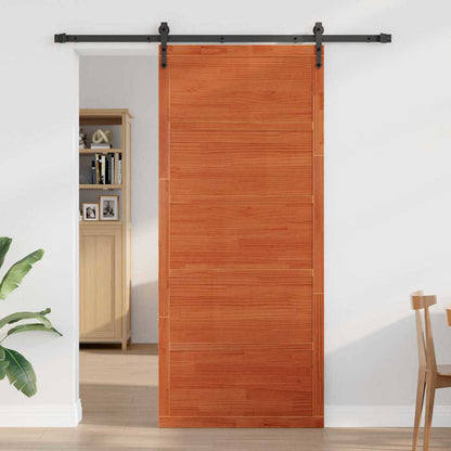 Barn Door Wax Brown 90 x 2.5 x 208 cm Solid Pine Wood