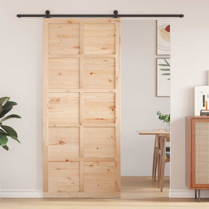 Barn Door Natural 100 x 2.5 x 208 cm Solid Pine Wood