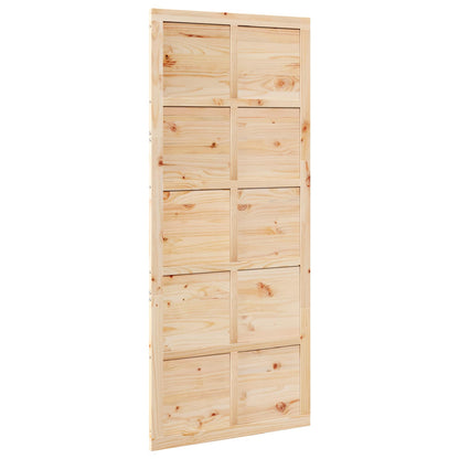 Barn Door Natural 80 x 2.5 x 208 cm Solid Pine Wood