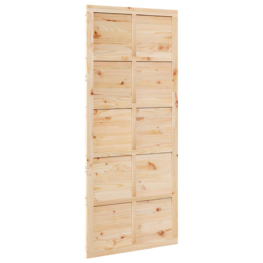Barn Door 80 x 2.5 x 208 cm Solid Pine Wood Natural