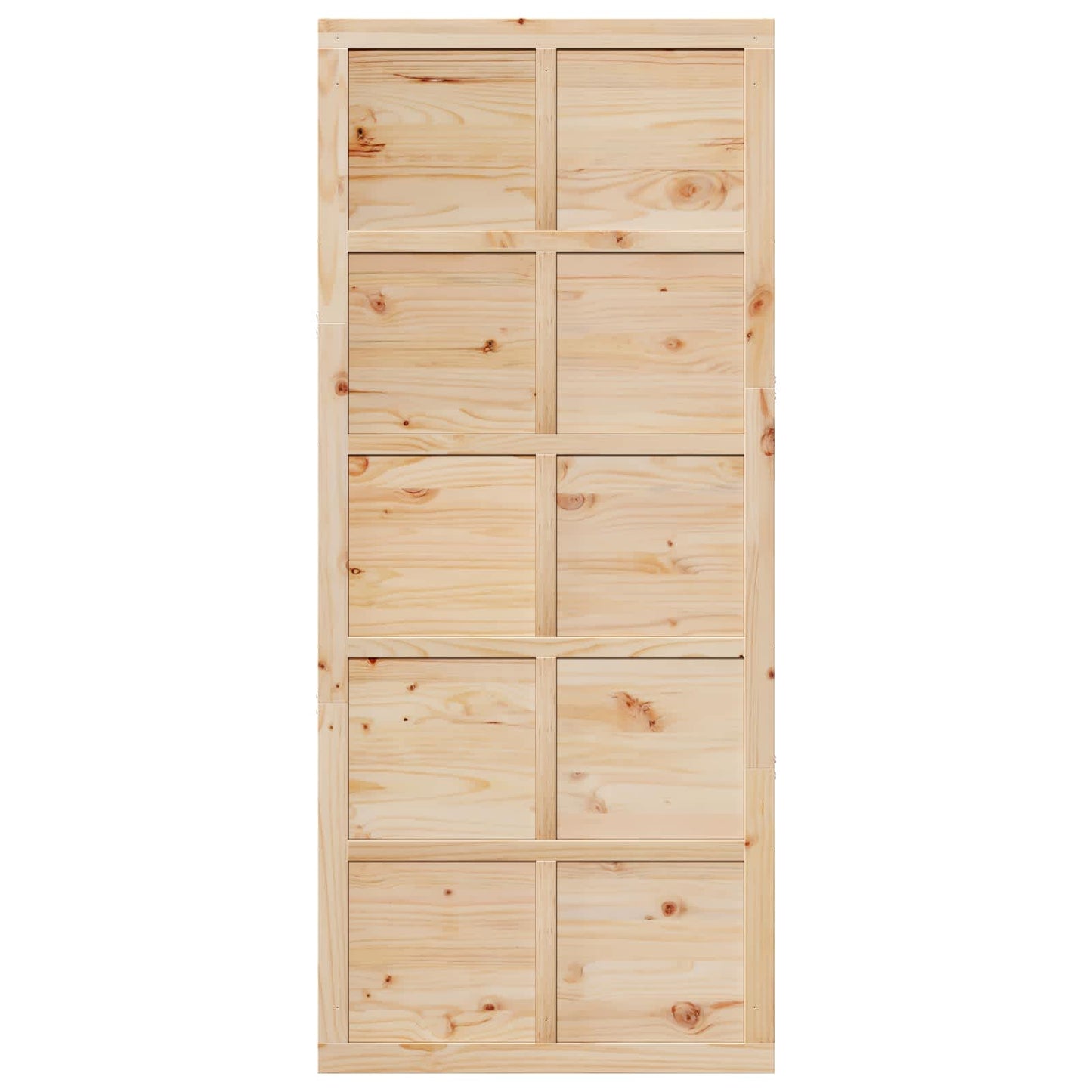 Barn Door Natural 80 x 2.5 x 208 cm Solid Pine Wood