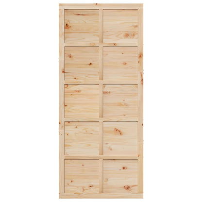Barn Door Natural 80 x 2.5 x 208 cm Solid Pine Wood