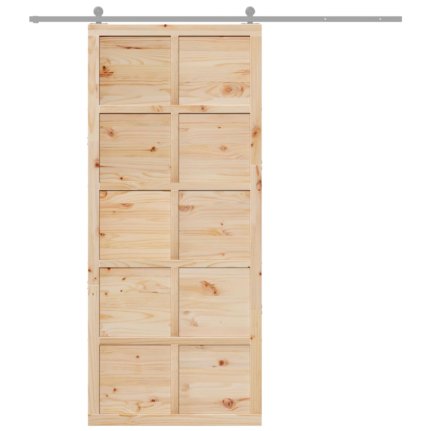 Barn Door Natural 80 x 2.5 x 208 cm Solid Pine Wood