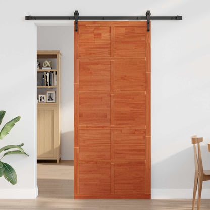 Barn Door Wax brown 80 x 2.5 x 208 cm Solid Pine Wood