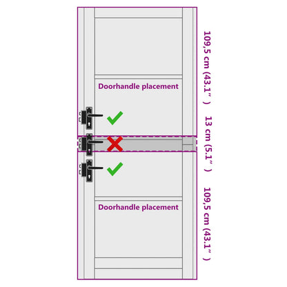 Interior Door White 83 x 232 cm Plywood
