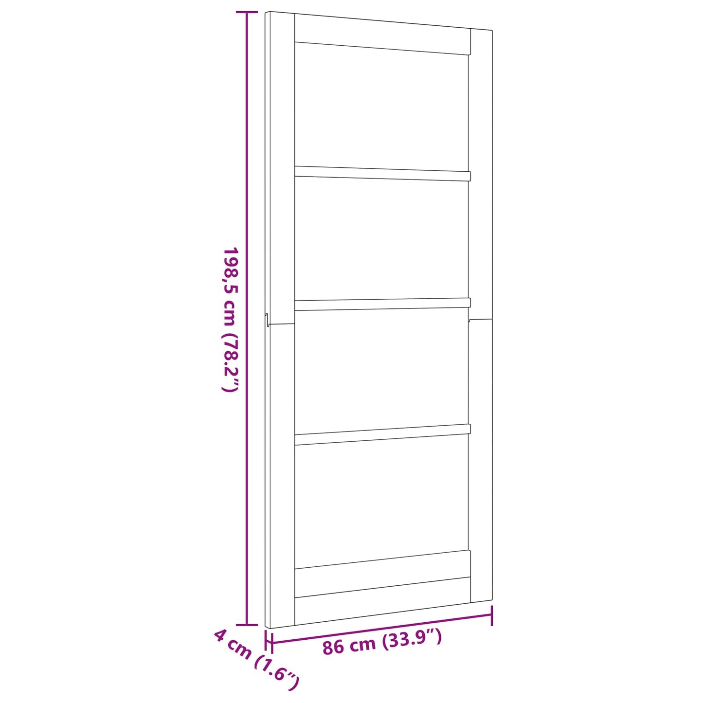 Interior Door Natural 86 x 198.5 cm Plywood