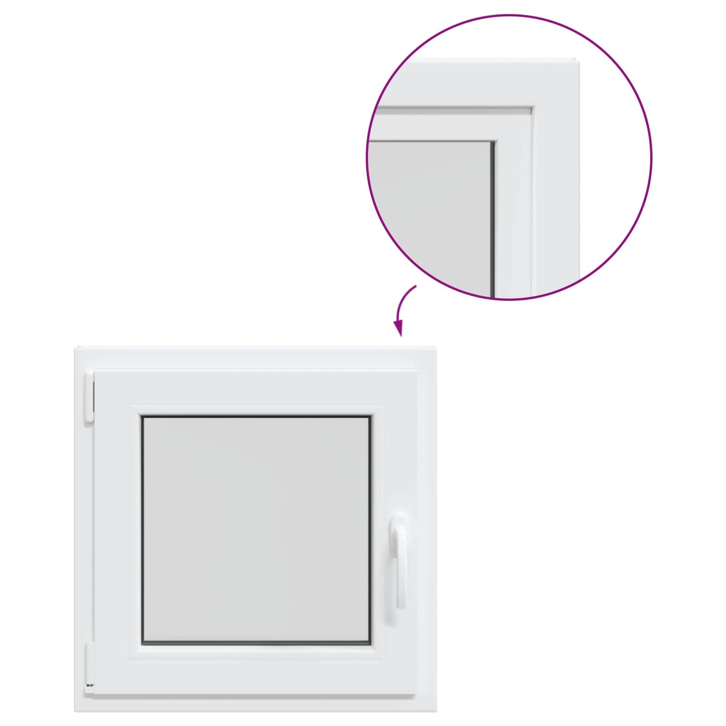Basement Window RISOR 60 x 60 cm PVC and Glass White