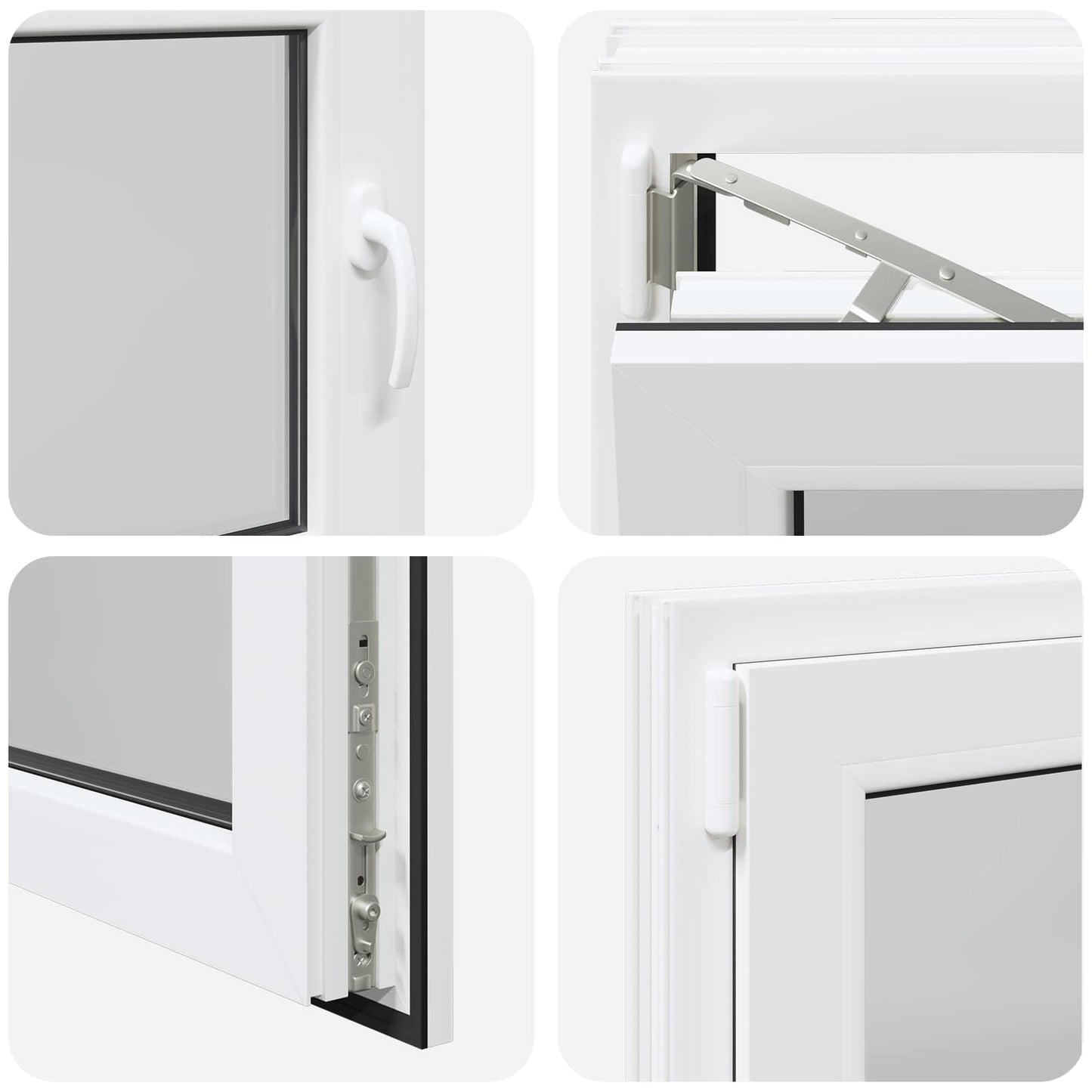 Basement Window RISOR 80 x 50 cm PVC and Glass White