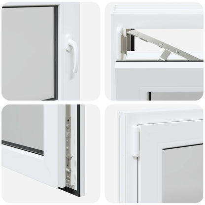 Basement Window RISOR 80 x 50 cm PVC and Glass White