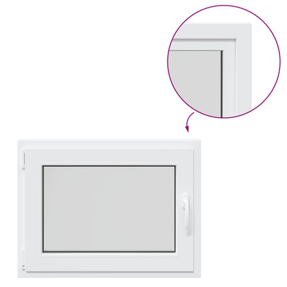 Basement Window RISOR 80 x 50 cm PVC and Glass White