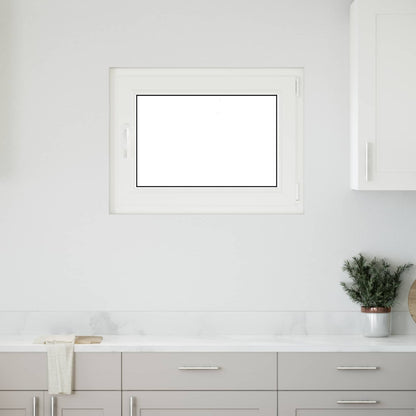 Basement Window RISOR 80 x 60 cm PVC and Glass White