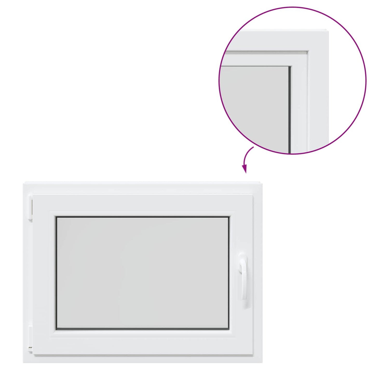 Basement Window RISOR 80 x 60 cm PVC and Glass White