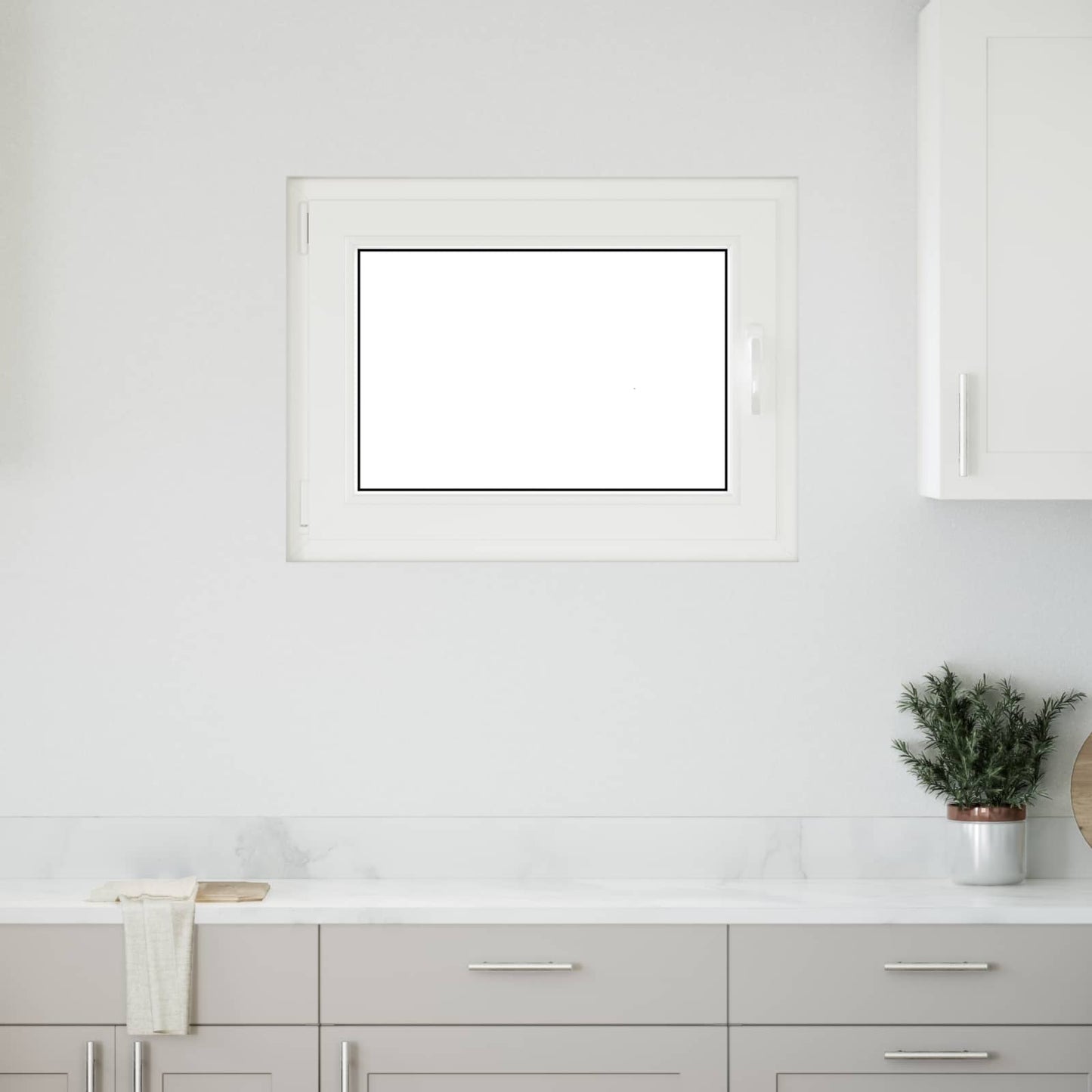 Basement Window RISOR 80 x 60 cm PVC and Glass White