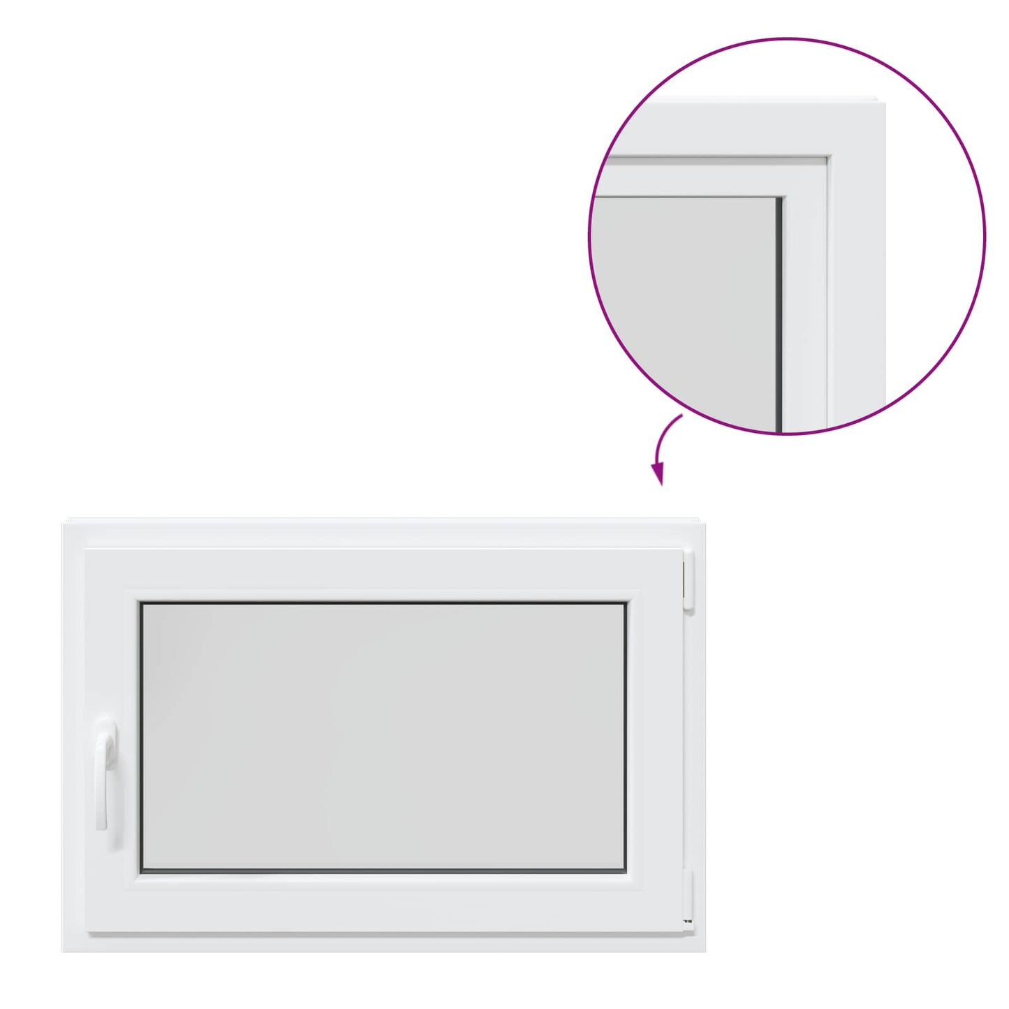 Basement Window RISOR 90 x 50 cm PVC and Glass White