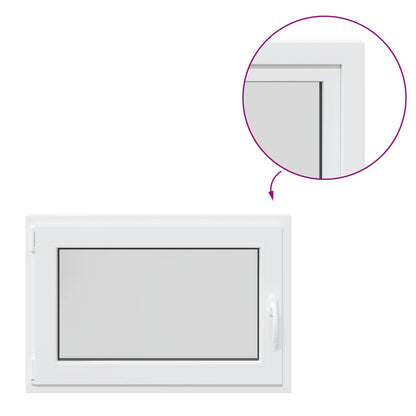 Basement Window RISOR 90 x 50 cm PVC and Glass White