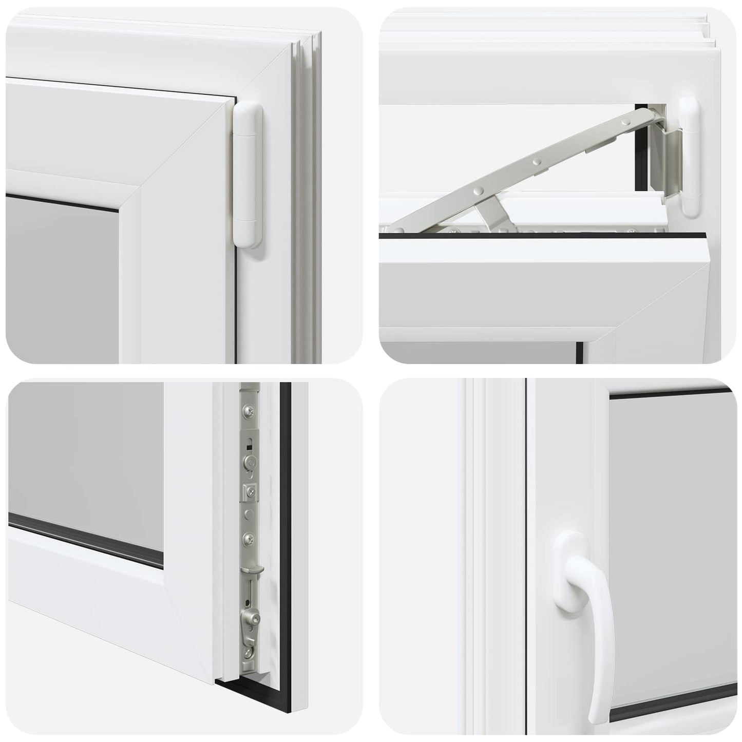 Basement Window RISOR 100 x 50 cm PVC and Glass White