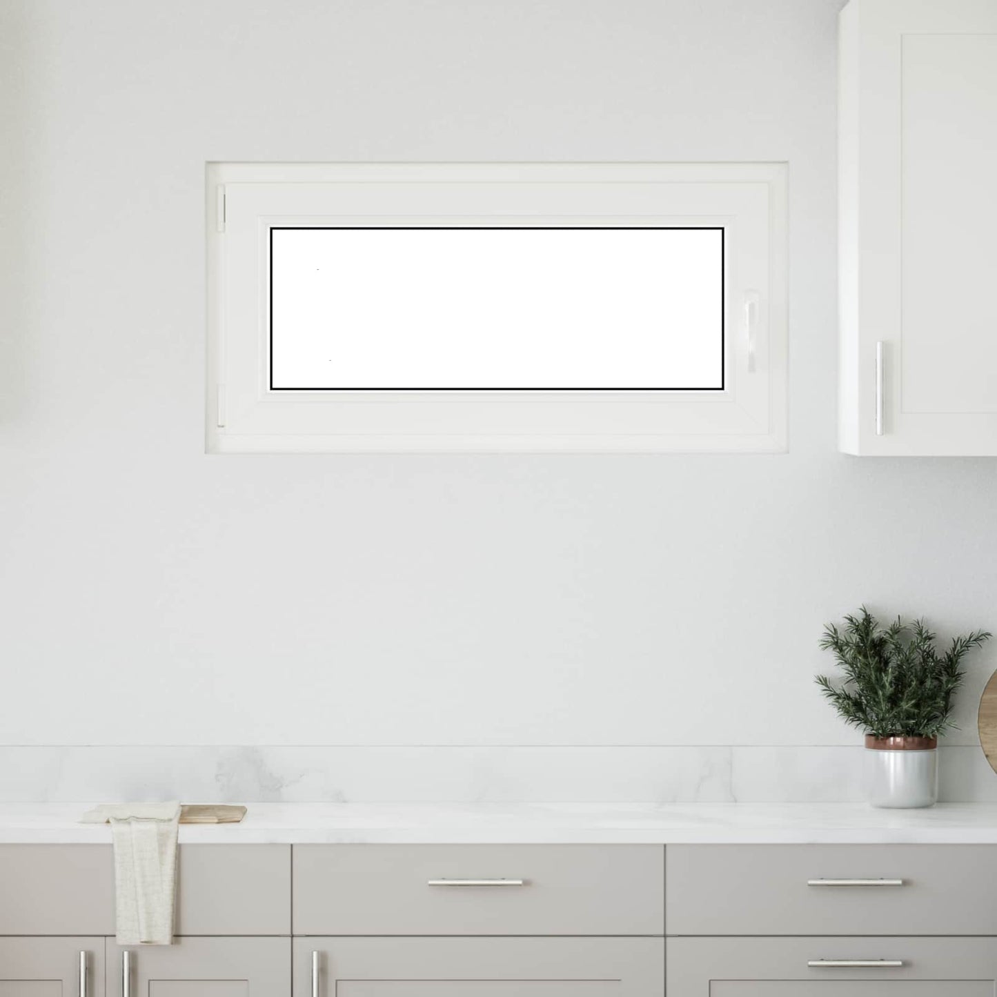 Basement Window RISOR 100 x 50 cm PVC and Glass White