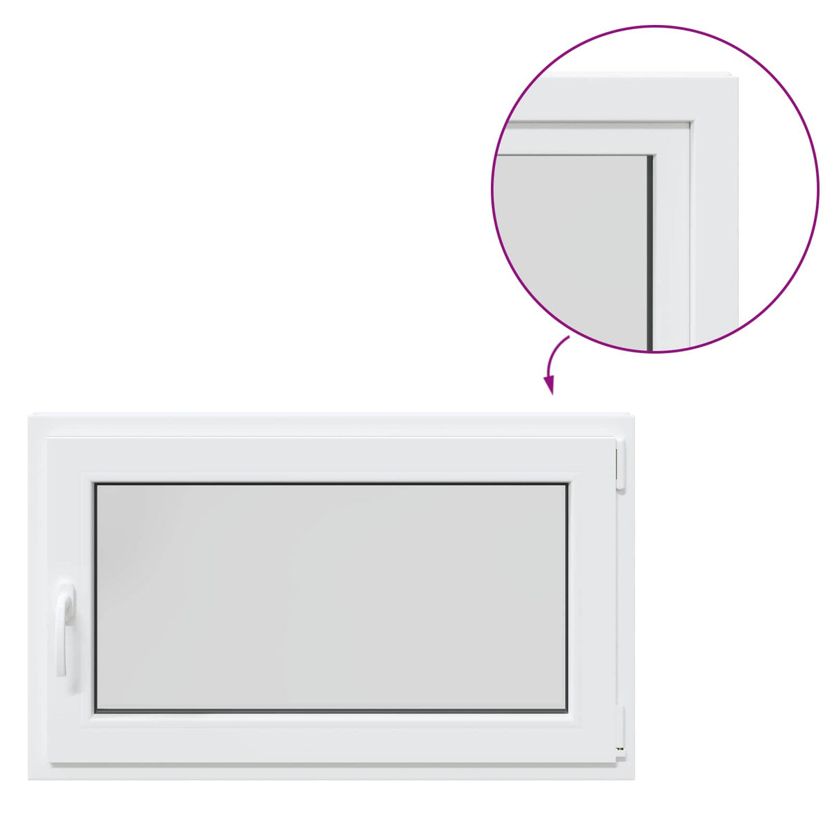 Basement Window Internal Colour White RISOR 100 x 70 cm