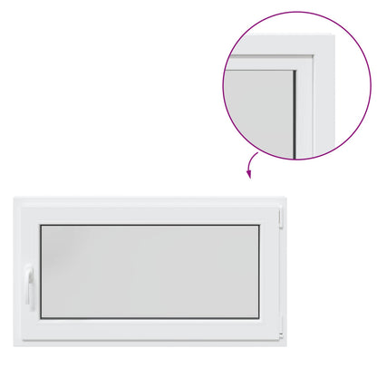 Basement Window RISOR 110 x 50 cm PVC and Glass White