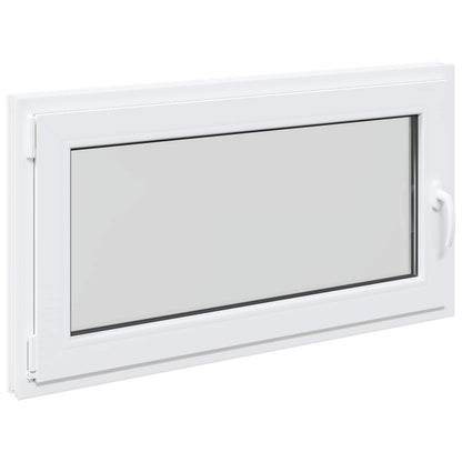 Basement Window RISOR 110 x 50 cm PVC and Glass White