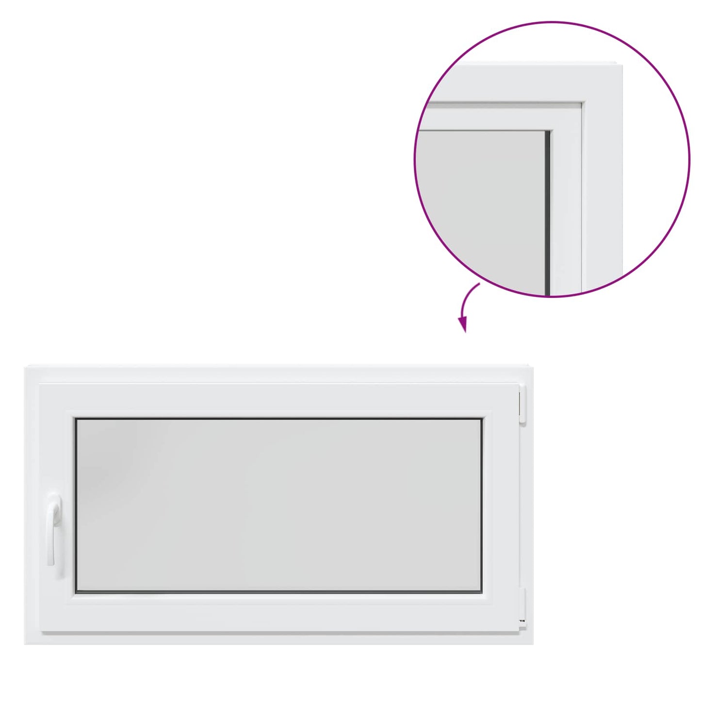 Basement Window RISOR 110 x 60 cm PVC and Glass White
