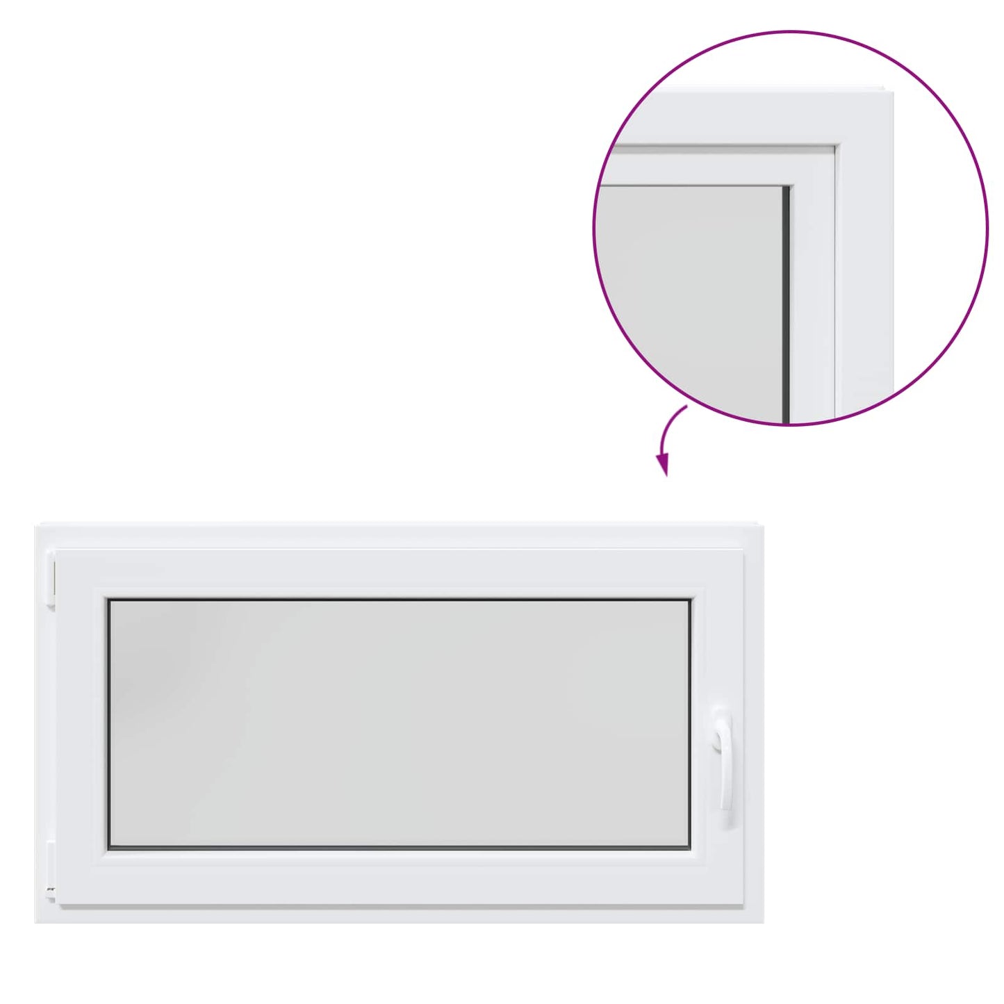 Basement Window RISOR 110 x 60 cm PVC and Glass White