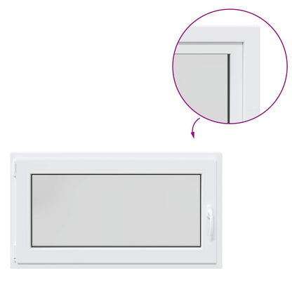 Basement Window RISOR 110 x 60 cm PVC and Glass White