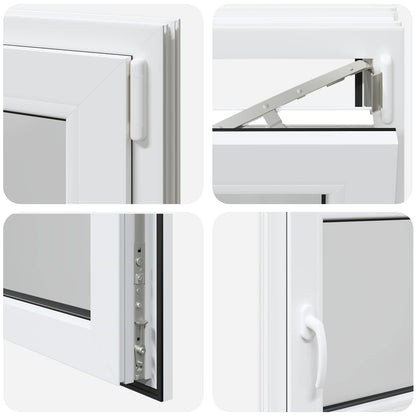 Basement Window RISOR 120 x 60 cm PVC and Glass White