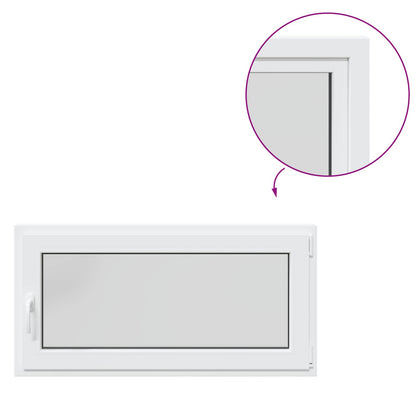 Basement Window RISOR 120 x 60 cm PVC and Glass White