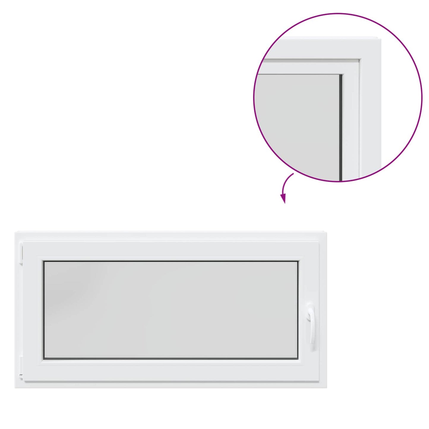 Basement Window RISOR 120 x 60 cm PVC and Glass White