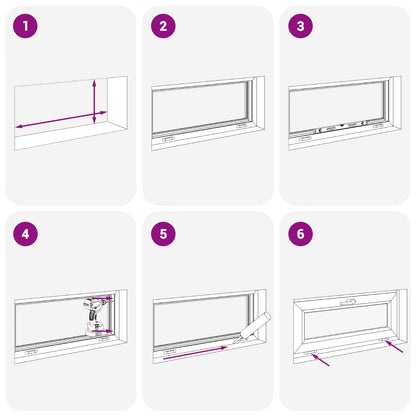 Basement Window Internal Colour White RISOR 80 x 40 cm
