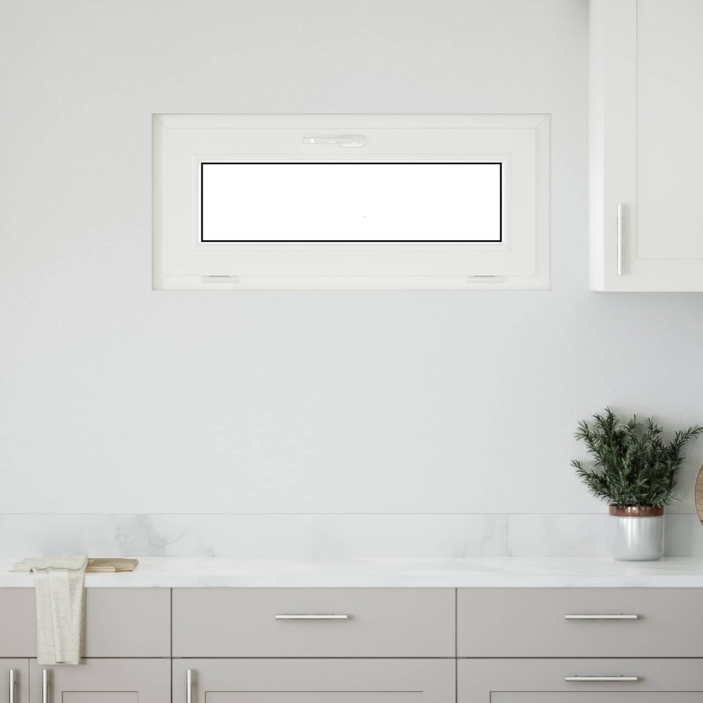 Basement Window RISOR 90 x 40 cm PVC and Glass White