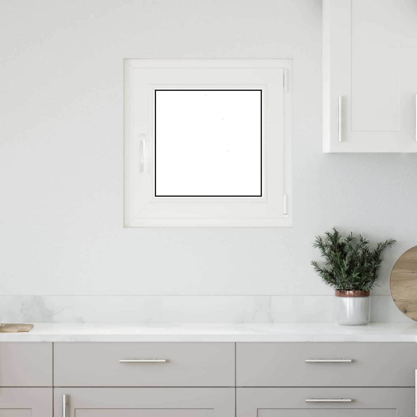 Basement Window RISOR 50 x 50 cm PVC and Glass White