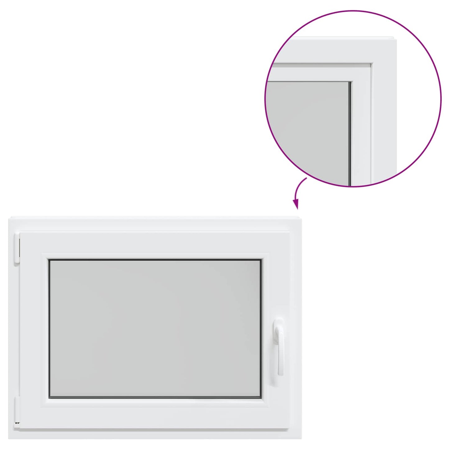 Basement Window RISOR 80 x 50 cm PVC and Glass White