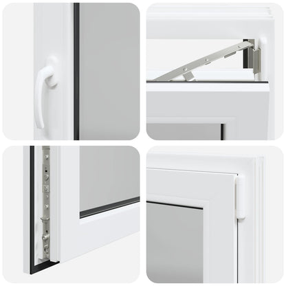 Basement Window RISOR 80 x 60 cm PVC and Glass White