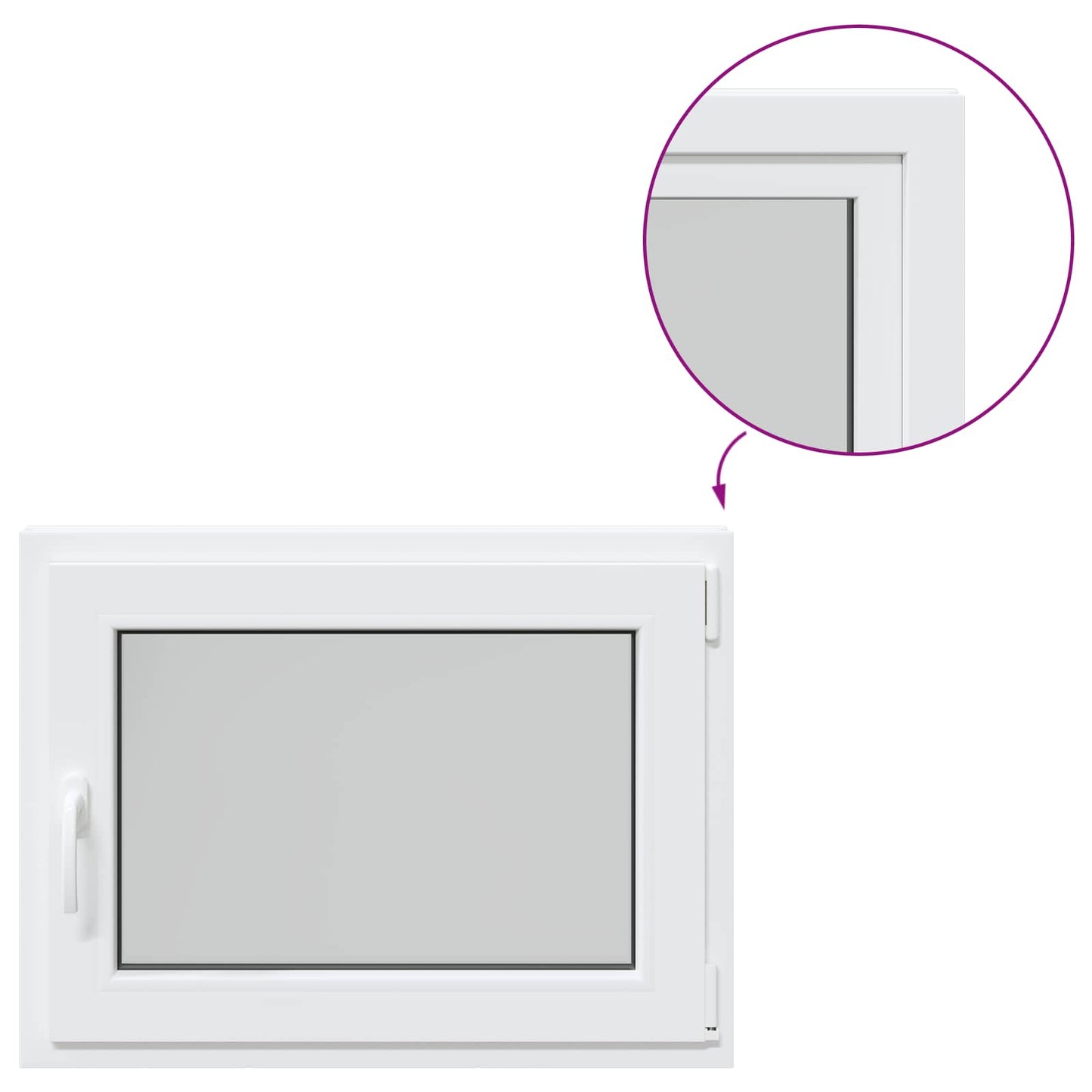 Basement Window RISOR 80 x 60 cm PVC and Glass White