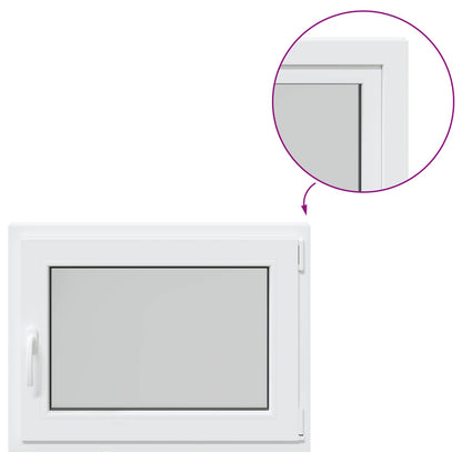 Basement Window RISOR 80 x 60 cm PVC and Glass White