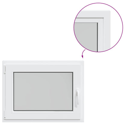 Basement Window RISOR 80 x 70 cm PVC and Glass White