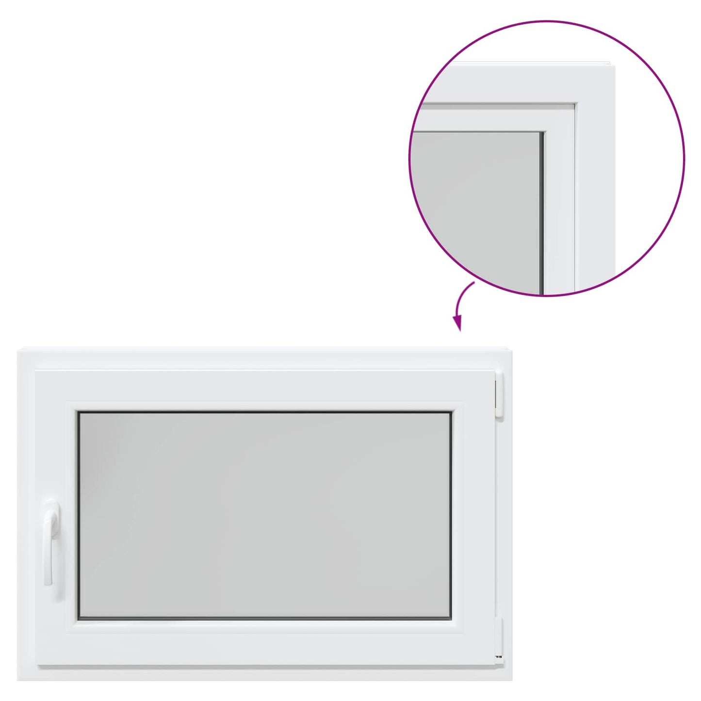 Basement Window RISOR 90 x 50 cm PVC and Glass White