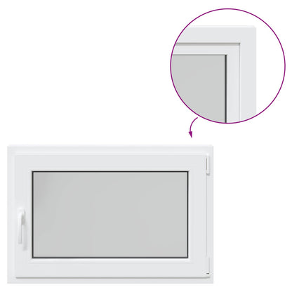 Basement Window RISOR 90 x 50 cm PVC and Glass White