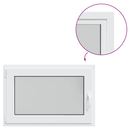 Basement Window RISOR 90 x 50 cm PVC and Glass White