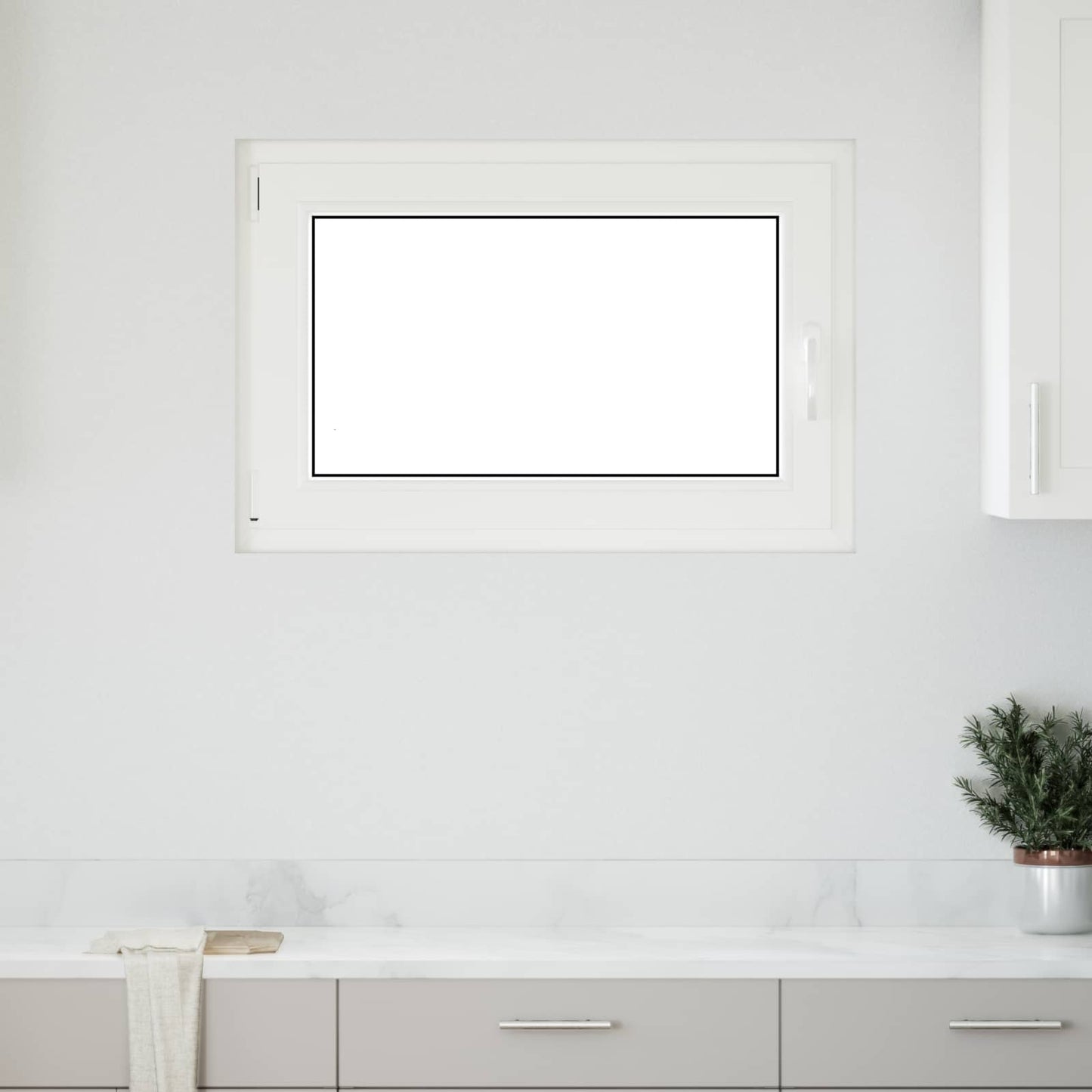 Basement Window RISOR 100 x 50 cm PVC and Glass White