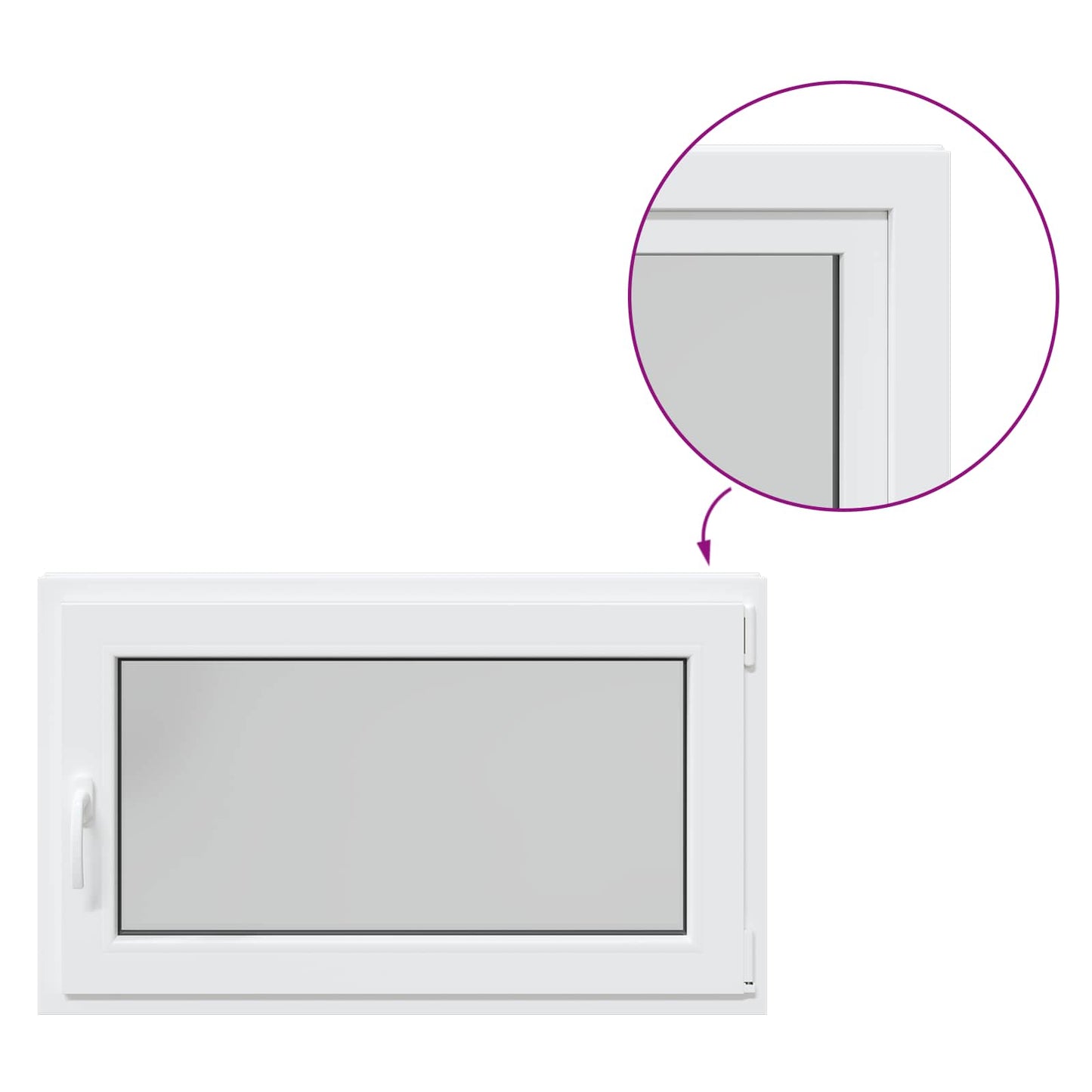 Basement Window RISOR 100 x 50 cm PVC and Glass White