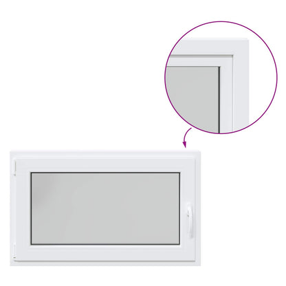 Basement Window RISOR 100 x 60 cm PVC and Glass White