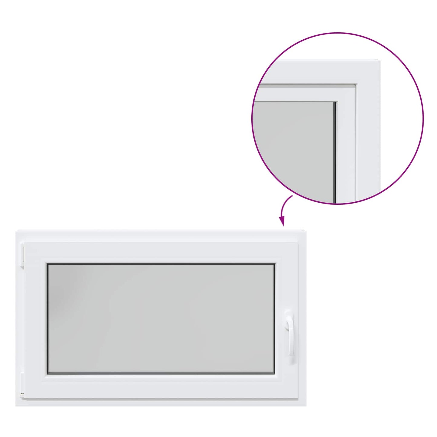 Basement Window RISOR 100 x 70 cm PVC and Glass White